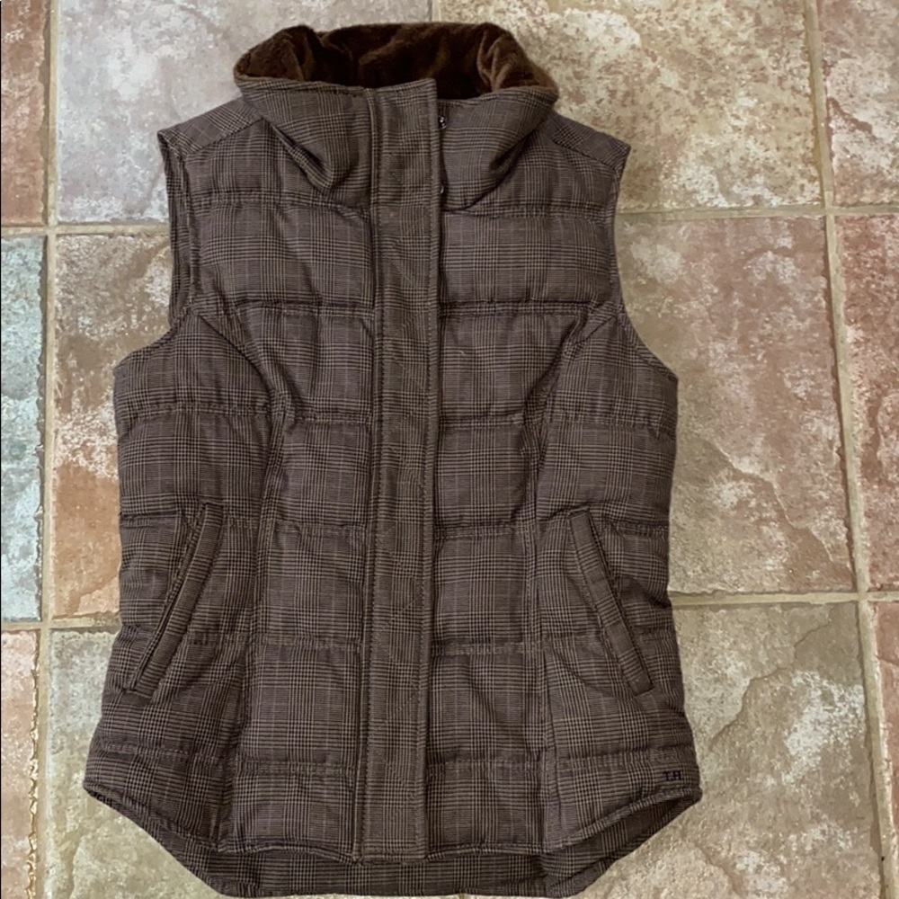 Tommy Hilfiger Brown Plaid Vest Size Small